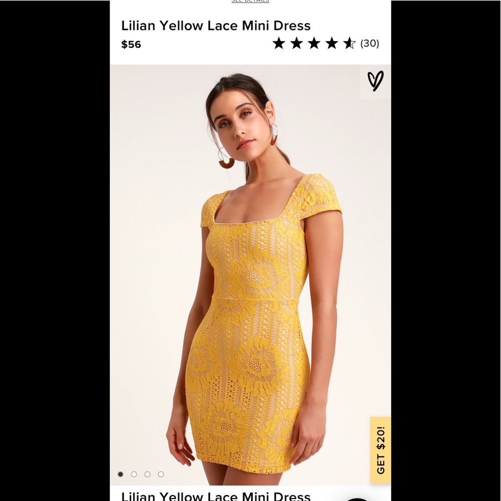 Lulu’s Yellow Lace Mini Dress